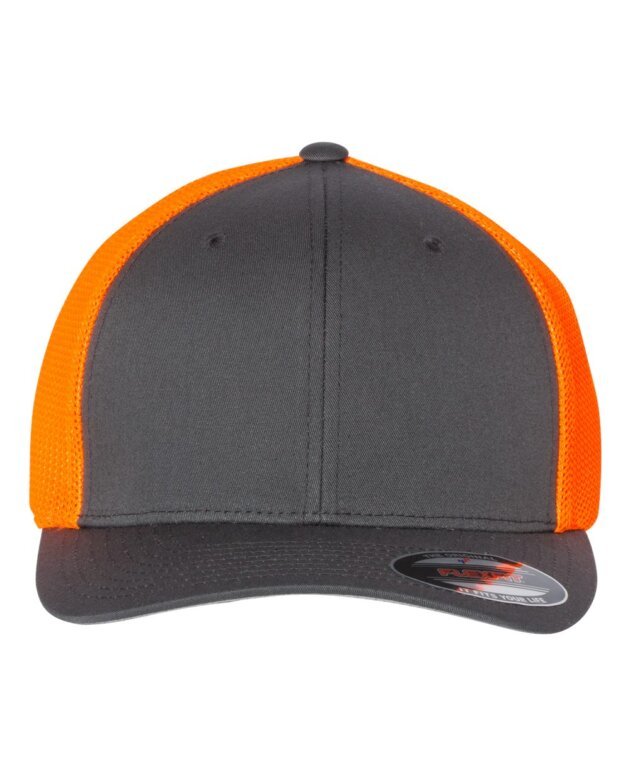 Flexfit 6511 Charcoal- Neon Orange